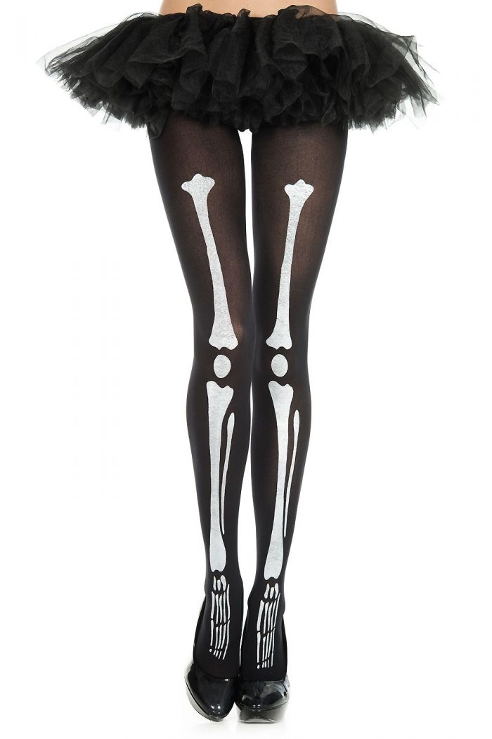 Music Legs Skeleton-print-pantyhose  Halloween 2018 | Pantyhose Library
